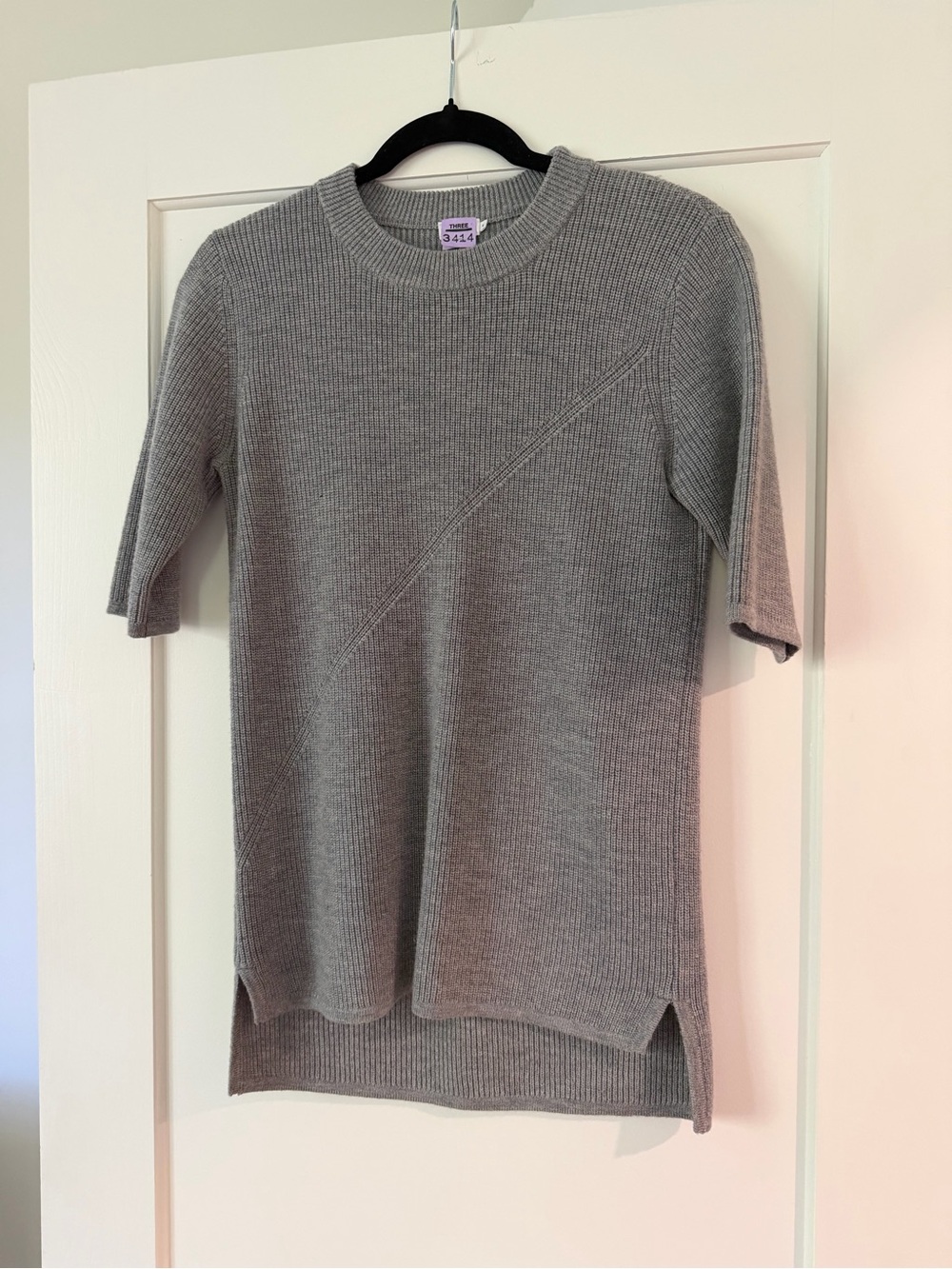 Filippa K - Gray Ribbed Short-Sleeve Crewneck Sweater